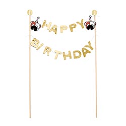Garland Cake Topper - Happy Birthday Dog